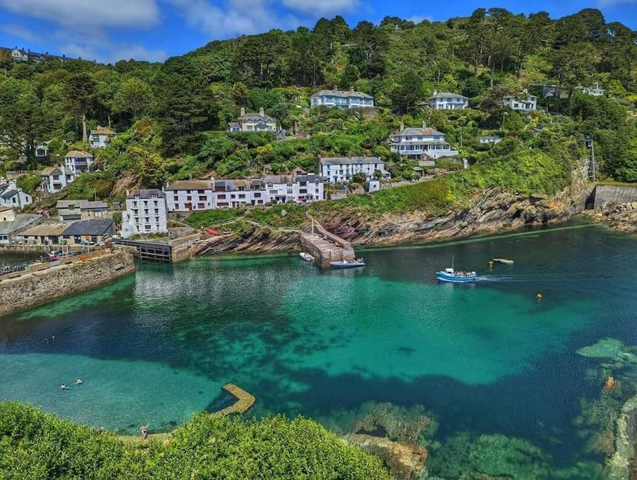 Bijou Coastal Apartment In Polperro With Hot Tub Onsite Parking Downhill Walk To Village Eksteriør billede